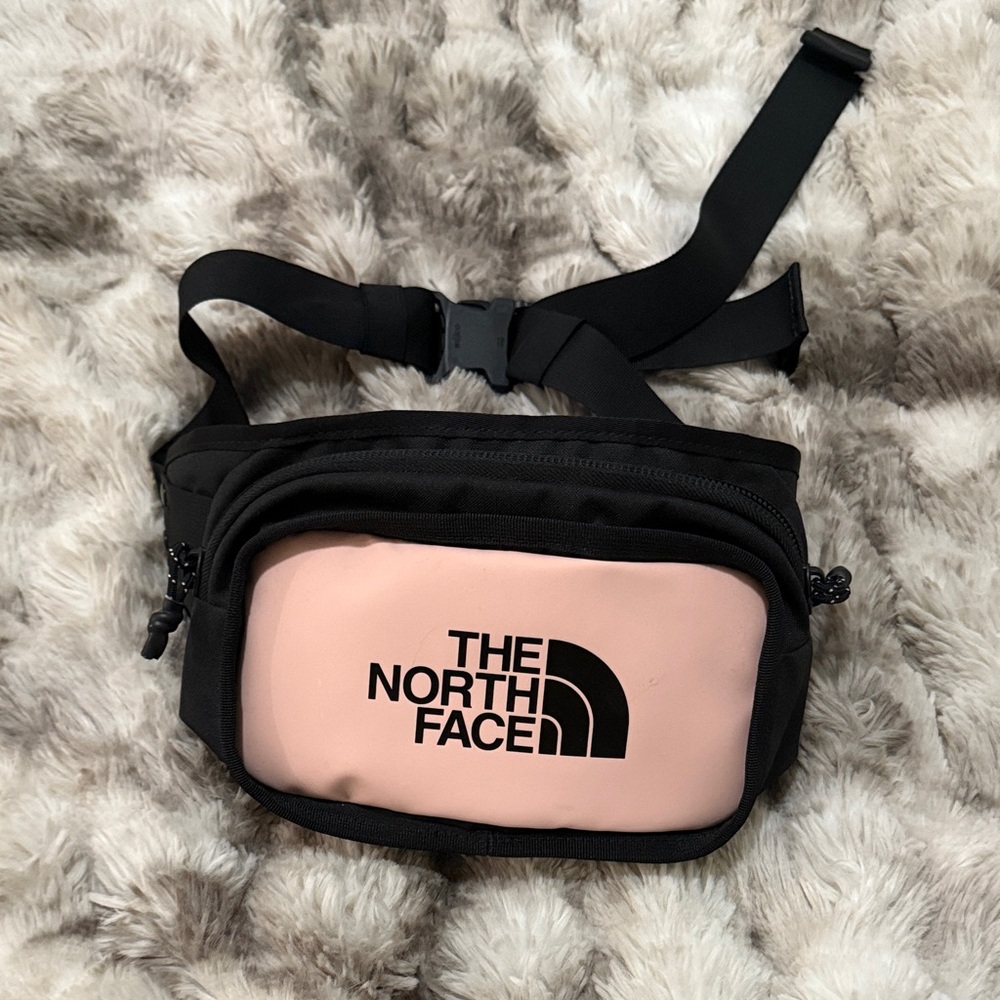 The North Face Black and Light Pink Belt Bag